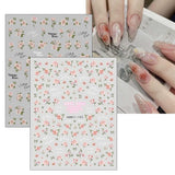 JMEOWIO Nagelsticker Frühlings Blume 9 Blatt Nail Art Naklejka Selbstklebend Nagelaufkleber Bunte Sommer Blumen Dekoration Nageldesign Zubehör