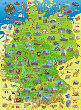 Puzzle dla dzieci Ravensburger - Kolorowa mapa Niemiec - 200-elementowe puzzle dla dzieci od 8. roku życia Puzzle Naty Shop