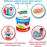 Hape Bębenek | Tocząca się zabawka muzyczna dla najmłodszych do nauki rytmu i różnych dźwięków, na baterie, od 6 miesiąca życia Baby Toys Naty Shop