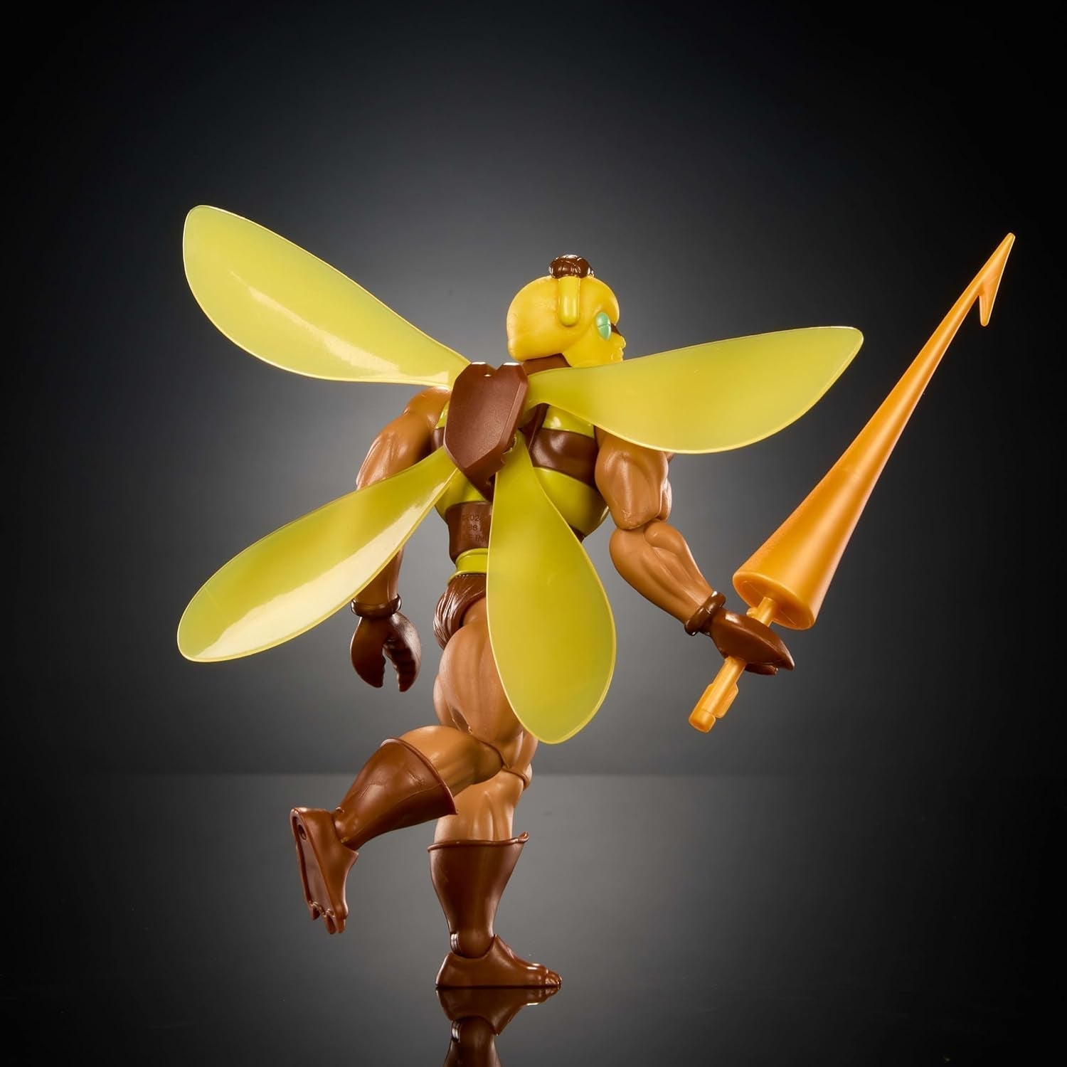 Masters of the Universe Origins Figurka Buzz-Off z kolekcji kreskówek, wysokość około 14 cm, z telewizji z lat 80., Przywódca pszczół ze skrzydłami i okularami z oszczepem, JBM88 Figurki Naty Shop