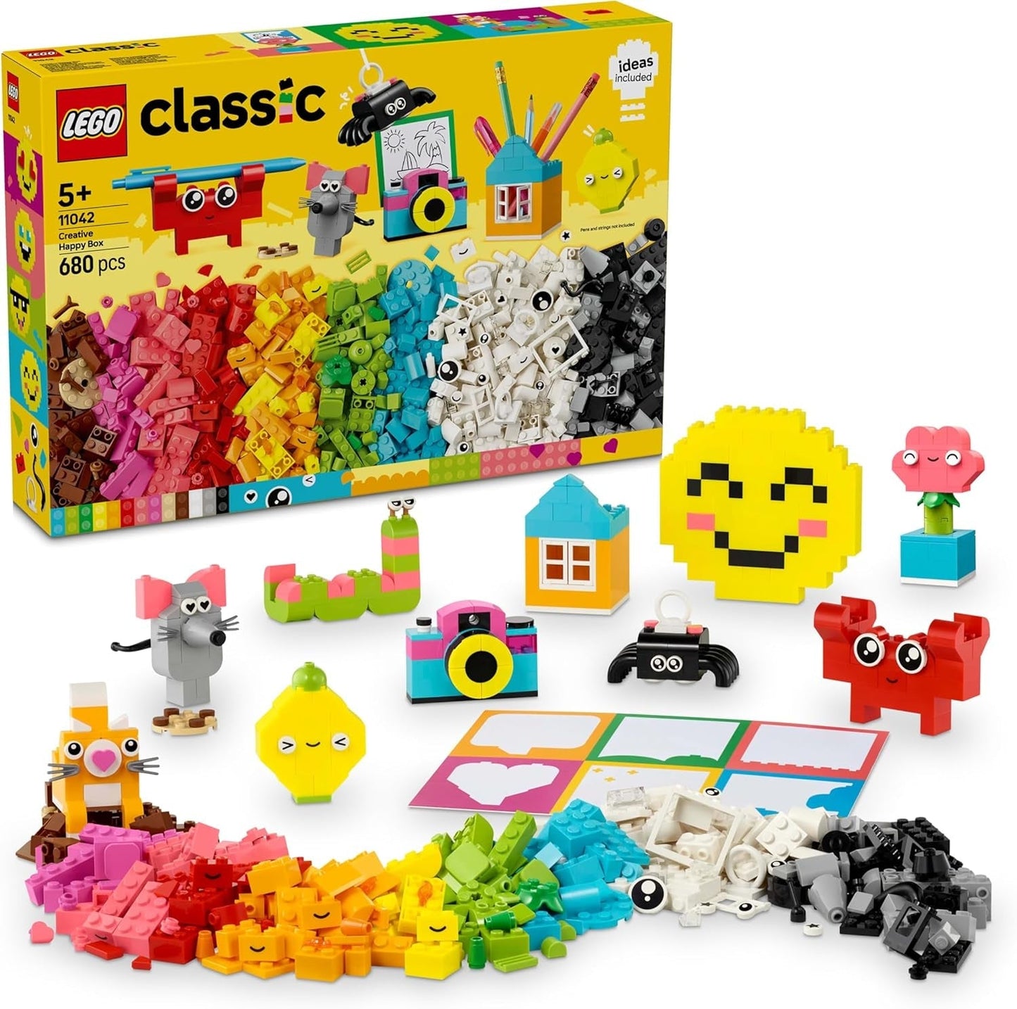 Kreatywne pudełko LEGO Classic, kolorowe klocki do pomysłowego odgrywania ról, zestaw do budowania dla początkujących, zabawki dla dziewcząt i chłopców od 5 lat, modele do ponownego zbudowania 11042 zestawy do budowania Besuche den LEGO-Store Domyślny tytuł