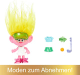 Mattel DREAMWORKS TROLLS United We Stand – Hairy Surprises Viva Lalka z jasnożółtymi pluszowymi włosami i 3 akcesoriami-niespodziankami, dla dzieci w wieku 3 lat i starszych, HNF11