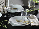 CreaTable 24029 Square City Line Series 6-osobowy porcelanowy zestaw obiadowy 12-częściowy Można myć w zmywarce i używać w kuchence mikrofalowej Jakość produkcji