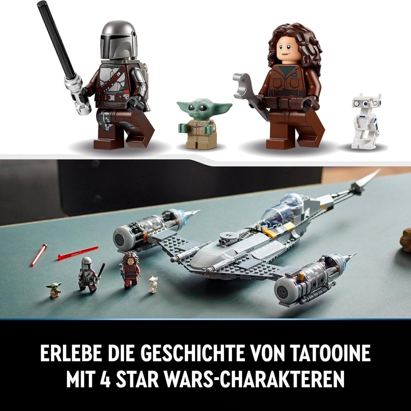 LEGO Star Wars Mandalorian Fighter N-1 z Księgi Boby Fetta Zabawka do budowania ze statkiem kosmicznym Zestaw 4 postaci, w tym figurka małego Yody 75325 Zestawy do budowania Kup w sklepie LEGO