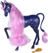 Simba 109483043 - Mia i ja Starry Unicorn 25 cm, zabawkowy koń ze świecącymi w ciemności gwiazdami na ciele i szczotce do włosów, wiek 3+