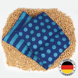 Poduszka Cherry Stone do kuchenki mikrofalowej i piekarnika – niebieska w paski i kropki I Ręcznie robiona I Wyprodukowałam w Niemczech I Ok. 20 X 60Cm I Bawełna Oeko-Tex I Poduszka pod kark Poduszki ortopedyczne na szyję Naty Shop