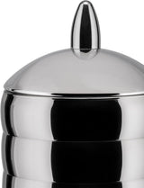 Alessi Kalistò 2 CB02 - Słoik kuchenny ze stali nierdzewnej 18/10 z aluminiową gałką, 114 cl, srebrny Pudełka do przechowywania żywności Naty Shop