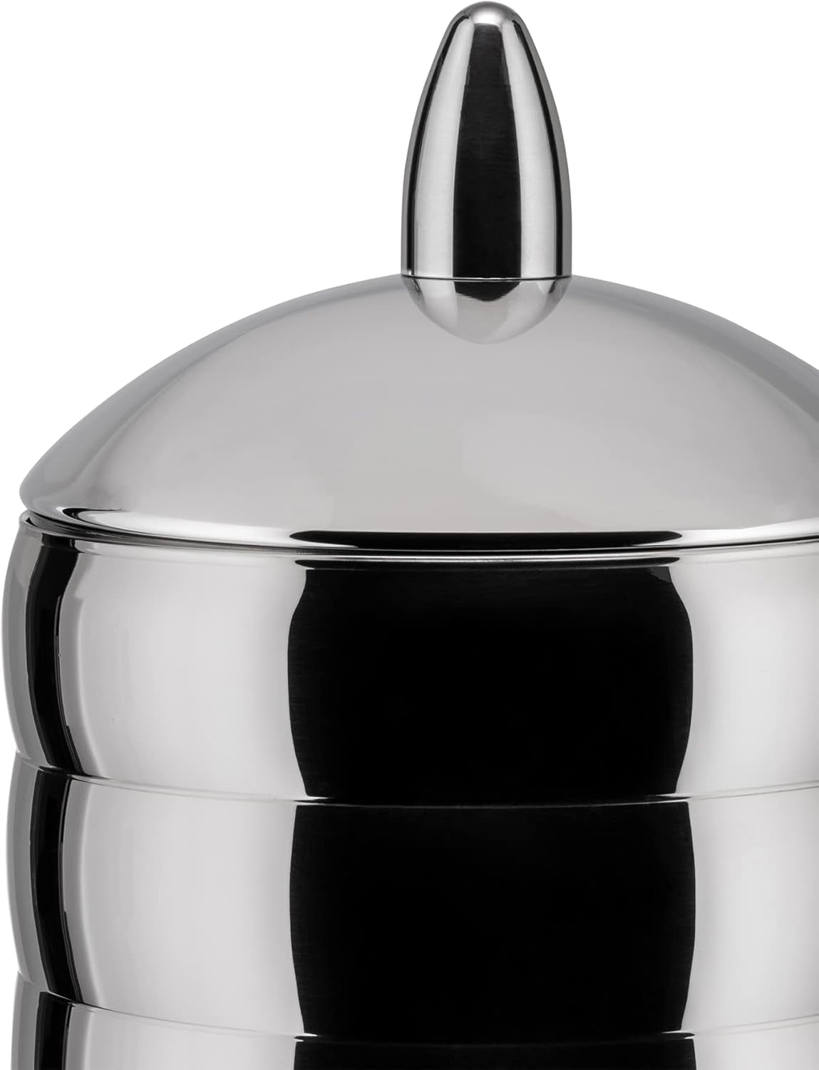 Alessi Kalistò 2 CB02 - Słoik kuchenny ze stali nierdzewnej 18/10 z aluminiową gałką, 114 cl, srebrny Pudełka do przechowywania żywności Naty Shop