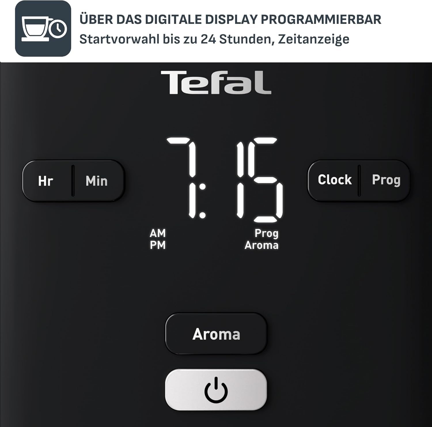 Ekspres do kawy Tefal Smart'n Light z timerem, ekspres do kawy z programowalnym filtrem 1,25 l, funkcja aromatu zapewniająca intensywny aromat, funkcja utrzymywania ciepła, zabezpieczenie przed kapaniem i łatwe czyszczenie, czarny