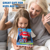 Super Wings 5" Transformujące postacie Zestaw 2 sztuk Transformujący doładowany Jett + Tino Transformator Zabawka dla chłopców i dziewcząt w wieku od 3 lat Czerwone figurki Naty Shop