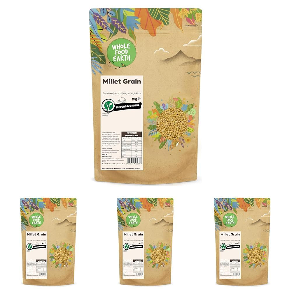 Proso ziemne pełnoziarniste - bez GMO - naturalne - wegańskie - bez nabiału - bez dodatku cukru - 1 kg