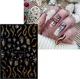 JMEOWIO Nagelsticker Weihnachten Gold Glitter Silber 8 Blatt Nail Art Naklejka Selbstklebend Nagelaufkleber Schneeflocke Winterurlaub Dekoration Nageldesign Zubehör