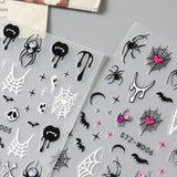 JMEOWIO Nagelsticker Halloween 6 Blatt Nail Art Naklejka Selbstklebend Nagelaufkleber Dekoration Nageldesign Zubehör