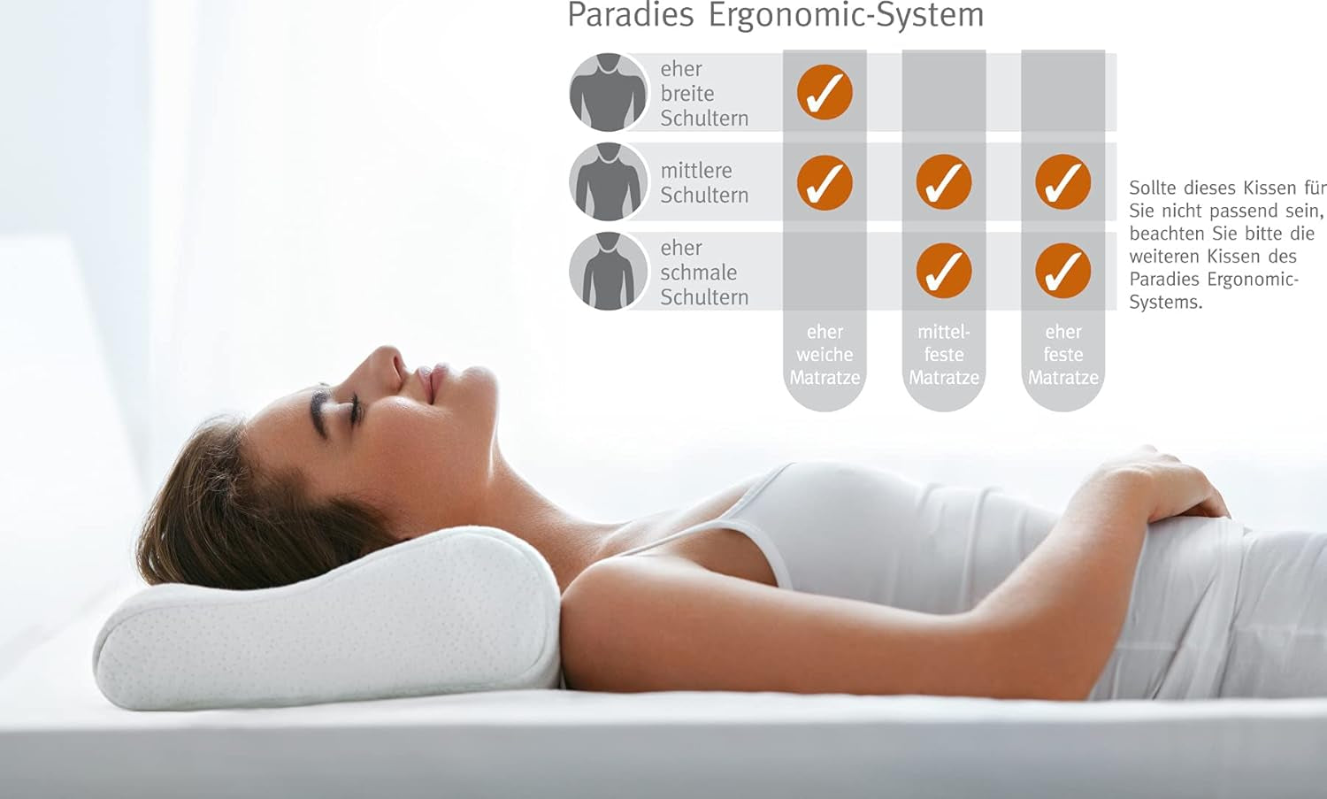 PARADIES Poduszka pod kark 40X80 cm - Revita Ergonomic - Certyfikat IGR, Ergonomiczna poduszka pod kark Wysokość: 10 Cm Poduszki ortopedyczne szyjne Naty Shop