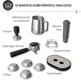 Ekspres ręczny Krups Precision z kolbą i młynkiem, ekspres barista z intuicyjnym panelem sterowania, ustawieniami wstępnego zaparzania, ekspres z dyszą parową, szybkie nagrzewanie, XP801T10