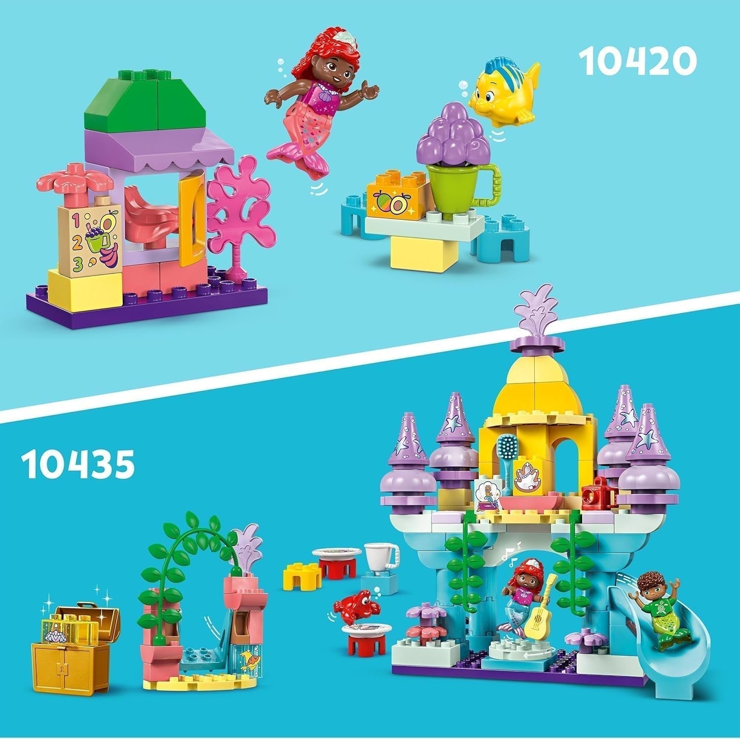 LEGO DUPLO | Disney Magiczny Podwodny Pałac Ariel, zabawka edukacyjna dla syreny Ariel, podwodny zamek dla dzieci powyżej 2. roku życia 10435 Zestawy do budowania Besuche den LEGO-Store