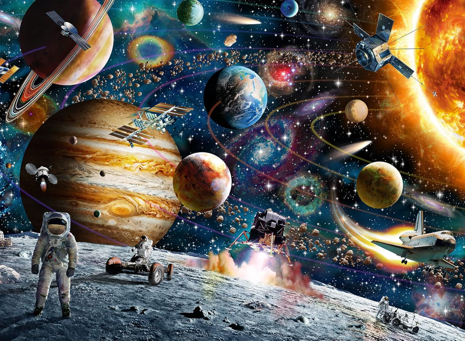 Puzzle dla dzieci Ravensburger - 10016 W kosmosie - Kosmiczne puzzle dla dzieci w wieku 7+ zawierające 150 elementów w formacie XXL Puzzle Naty Shop