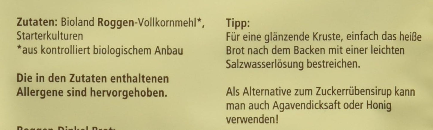 Lecker'S Bio Vollkorn Sauerteig (10 X 30 G) Mieszanka do pieczenia i gotowania Naty Shop