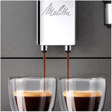 Melitta Avanza - W pełni automatyczny ekspres do kawy z systemem mlecznym, ekspresem ze młynkiem i bardzo dużym zbiornikiem na wodę (1,5 l) np. do kawy. cappuccino lub espresso, mistyczny tytan