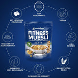 IronMaxx Fitness Musli - ciasteczka i krem, worek 2 kg | Bogate w białko wegańskie musli o chrupiącej zawartości | Niska zawartość cukru i wysoka zawartość błonnika