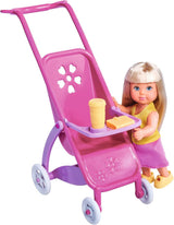Simba 105733673 - Steffi Love Happy Family, lalka w ciąży, Kevin, Evi i dziecko z wózkiem, 11 sztuk, akcesoria, 30 cm, wiek 3+