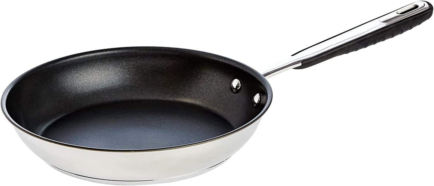 Patelnia ze stali nierdzewnej z powłoką nieprzywierającą - odpowiednia na indukcję, z wygodnym uchwytem - 28 cm Garnki i patelnie Naty Shop 28 cm Patelnia ze stali nierdzewnej