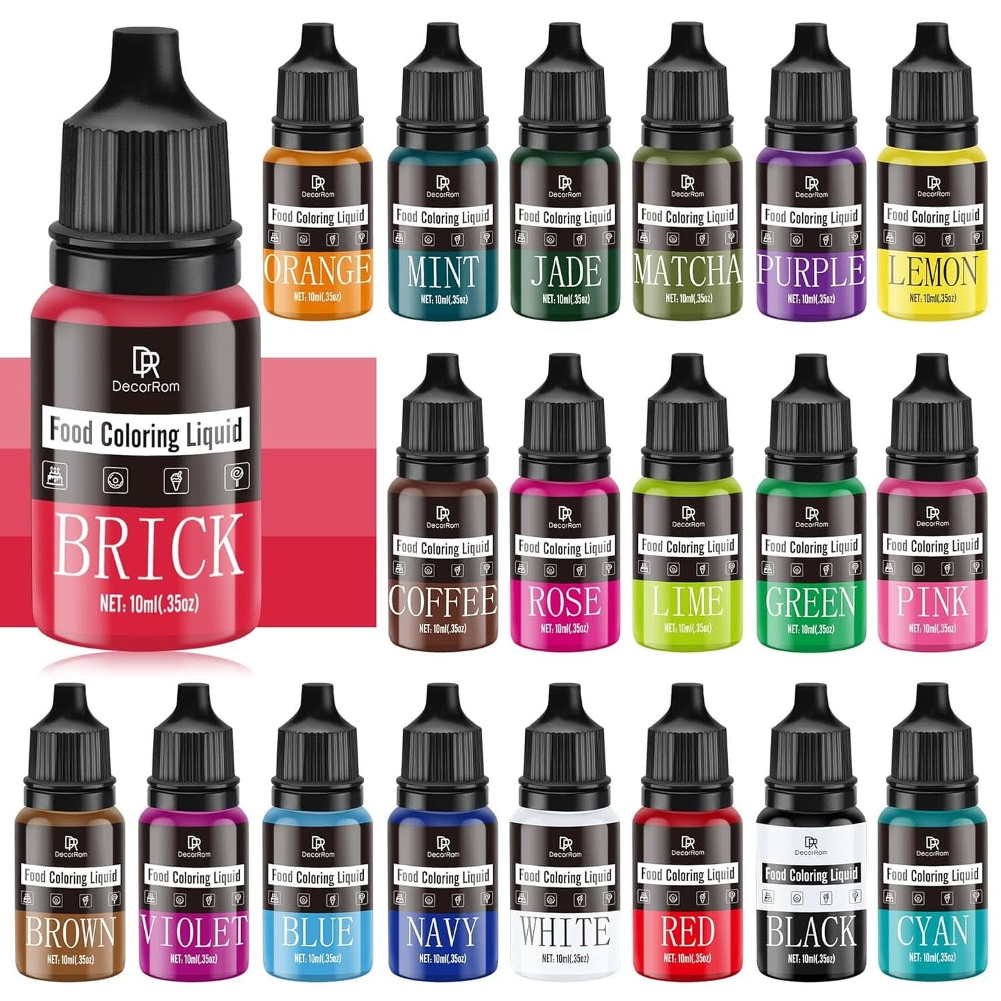 Barwnik spożywczy w płynie 10 ml Naty Shop 10 ml (zestaw 20 szt.)