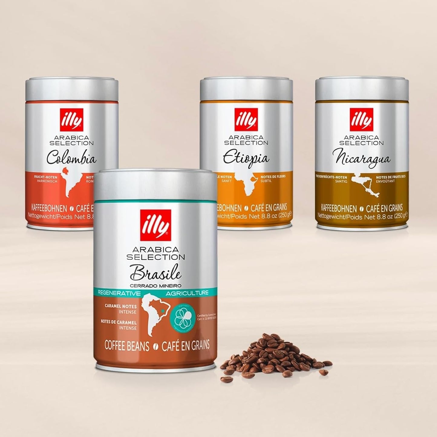 illy, Kaffeebohnen Arabica Selection Costa Rica, 100% Arabica z karmelem, Schokoladen- und Vanillenoten, süßer Gesmack, 1 dawka mit 250g