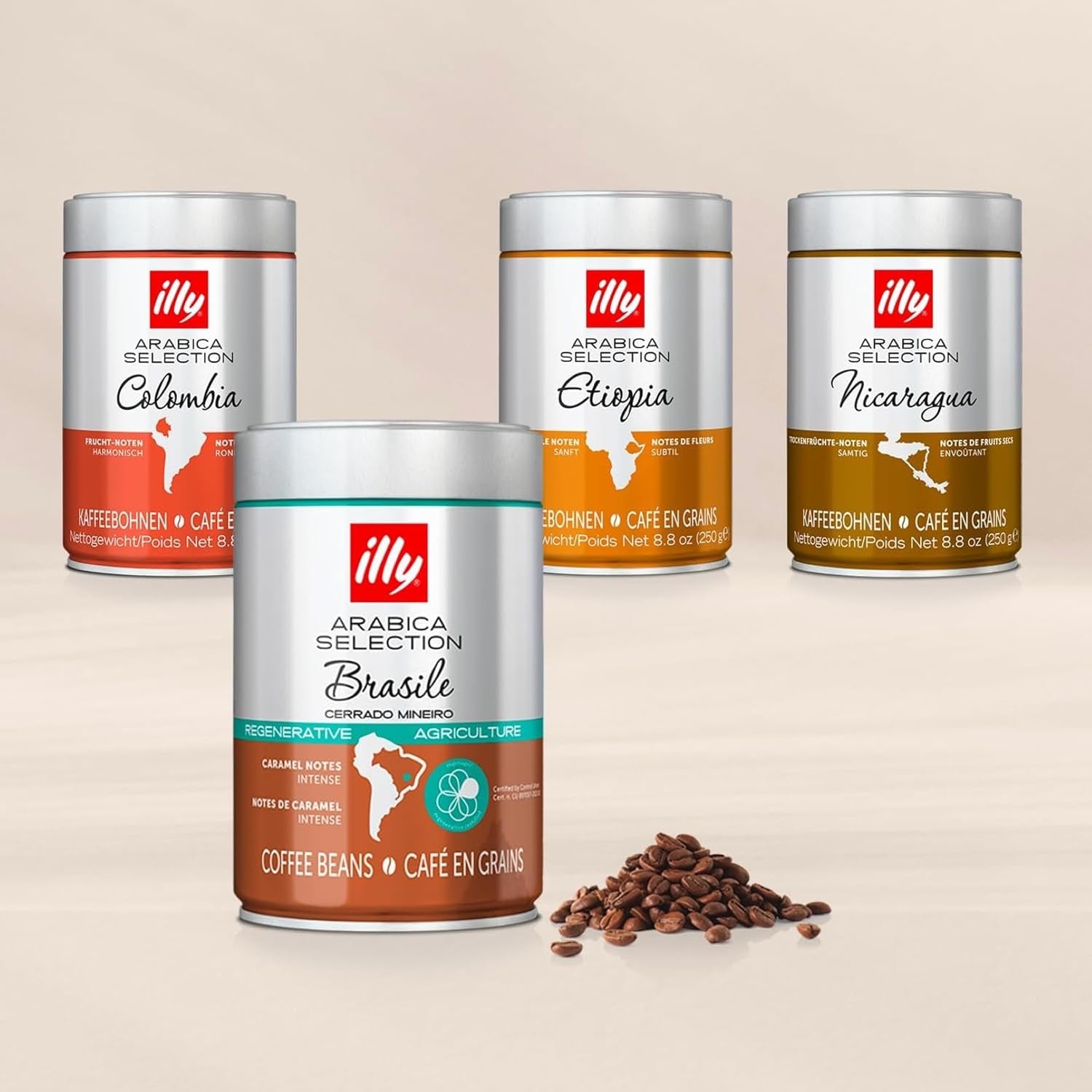 illy, Kaffeebohnen Arabica Selection Costa Rica, 100% Arabica z karmelem, Schokoladen- und Vanillenoten, süßer Gesmack, 1 dawka mit 250g