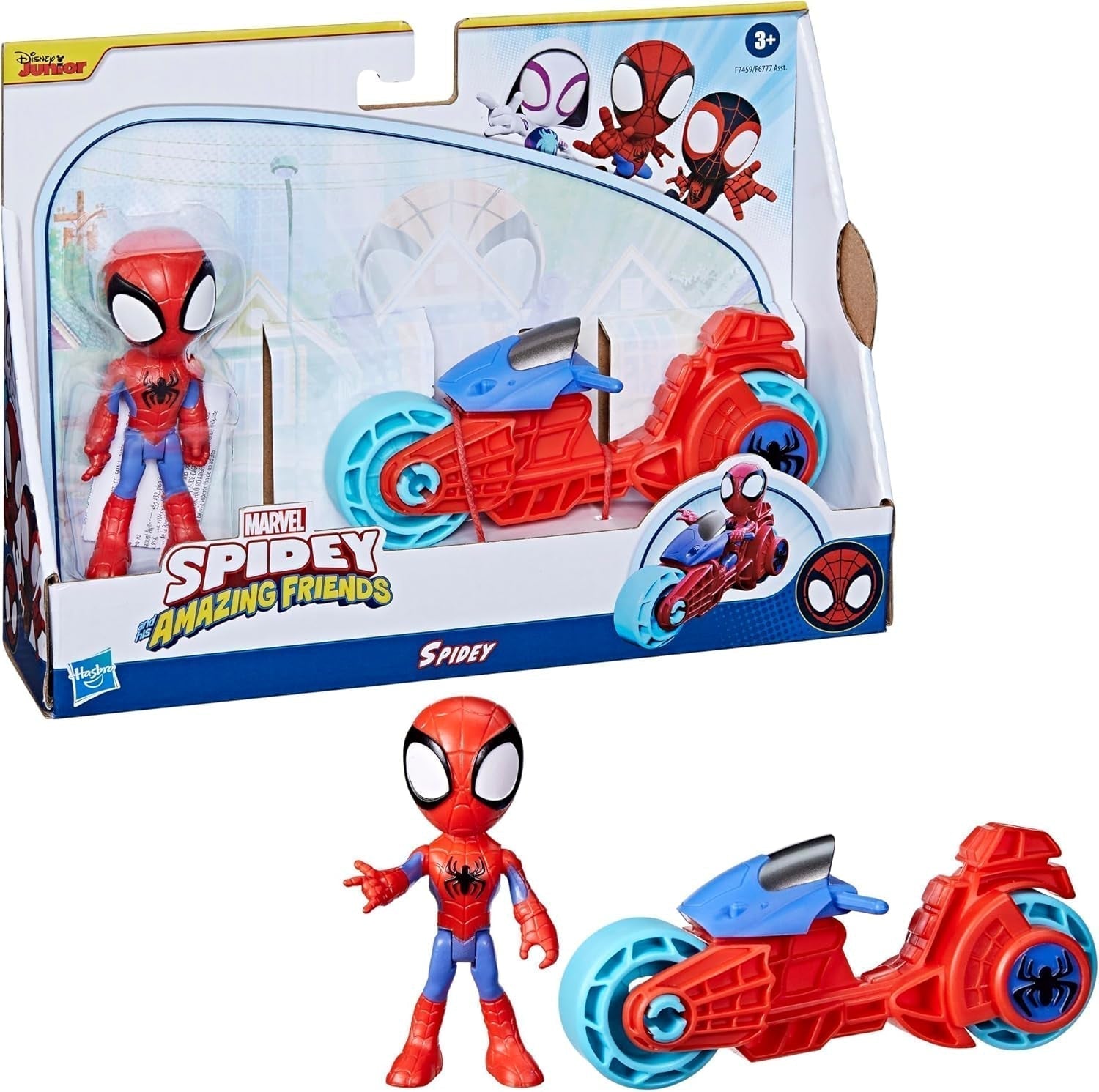 SPIDEY i JEGO NIESAMOWICI PRZYJACIELE Marvel Spidey Figurka motocykla dla chłopców i dziewcząt w wieku od 3 lat Figurki Naty Shop