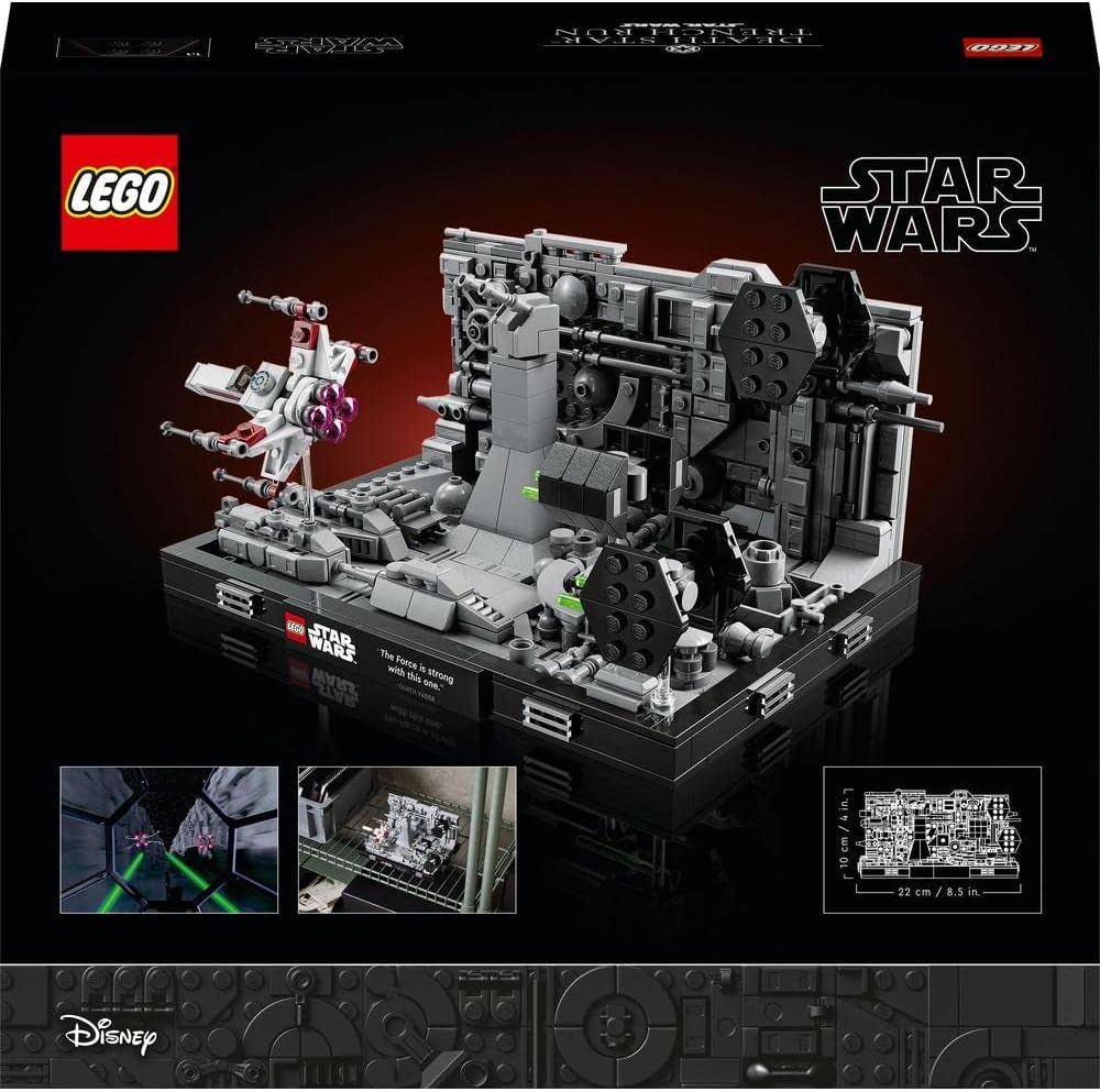 LEGO 75329 Zestaw dioramy Star Wars Gwiazda Śmierci, zestaw do budowania X-Winga dla dorosłych Luke’a Skywalkera, gadżety dla fanów „Nowej nadziei”, dekoracje pokoju, zestawy do budowania podarunkowe w sklepie LEGO