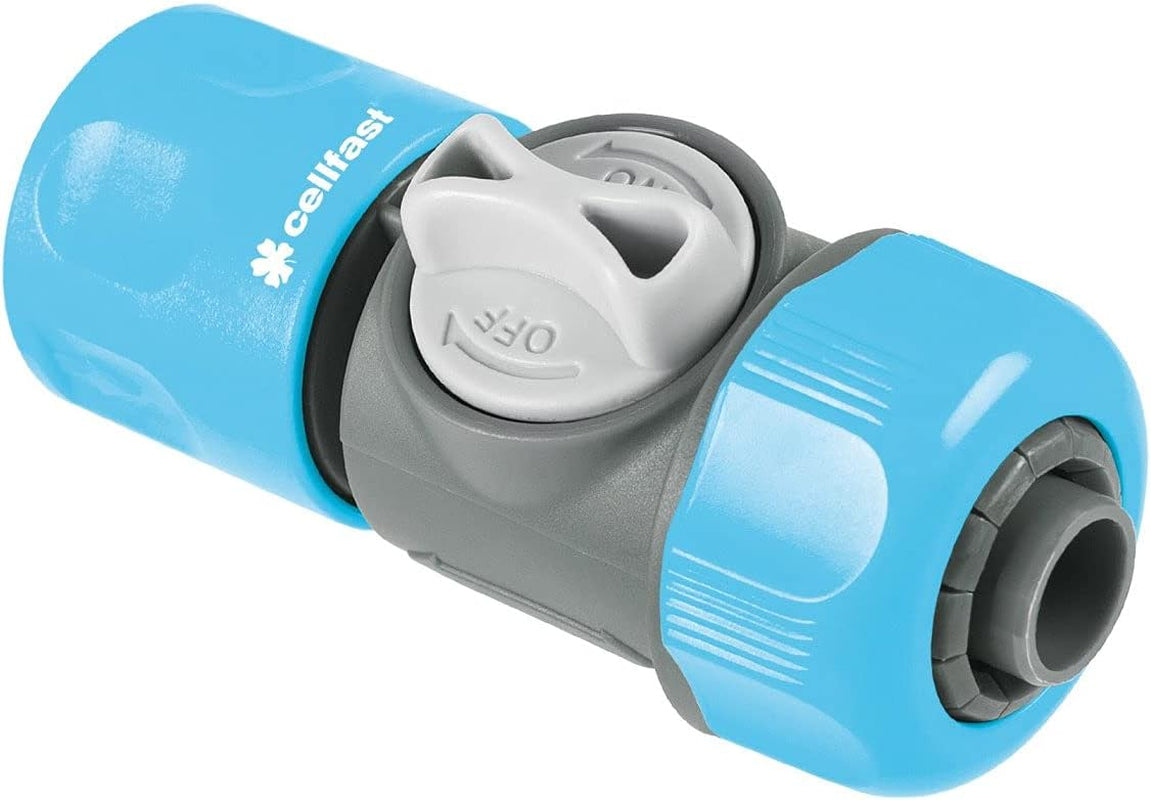 Szybkozłącze Cellfast z zaworem CellPRO 3/4", łatwe w regulacji, ergonomiczna konstrukcja, tworzywo PC/ABS, wysoka jakość, 52-331, niebieskie