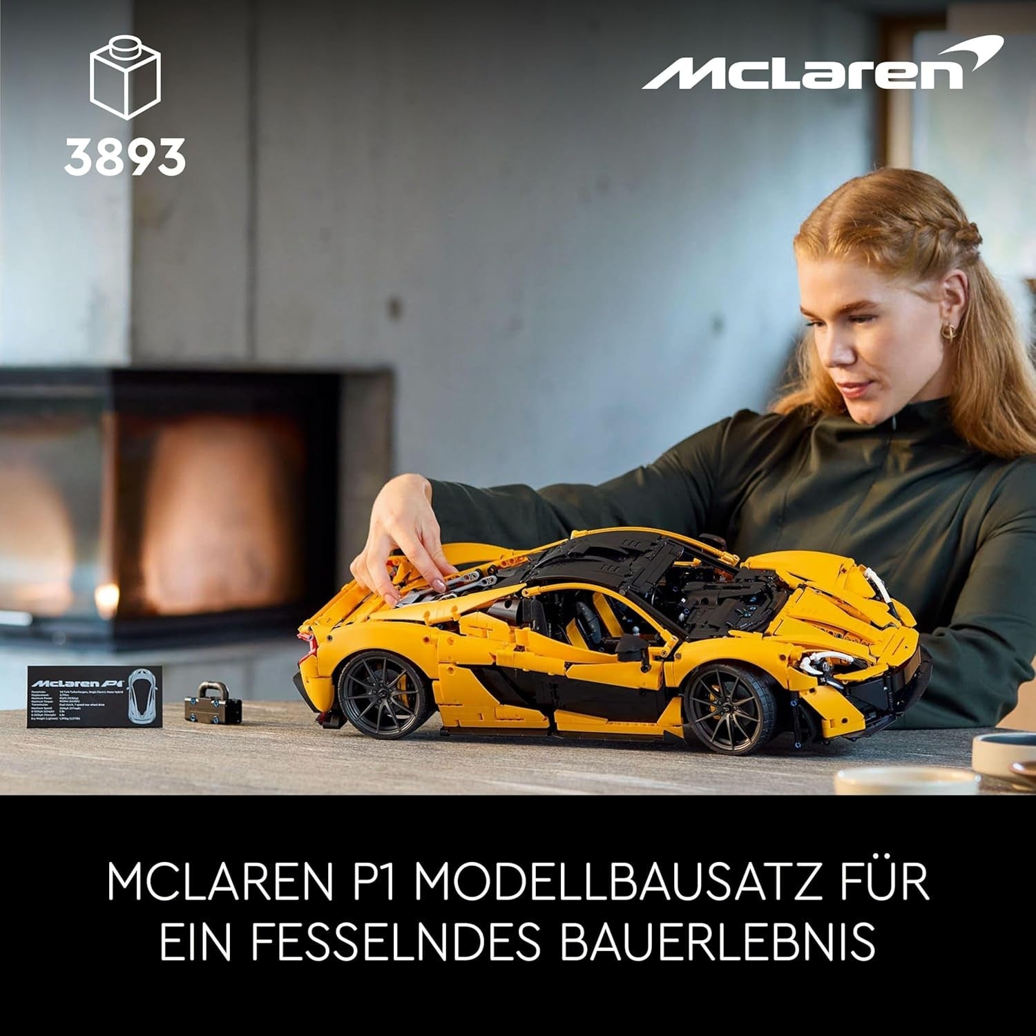 LEGO Technic Mclaren P1 Super Zestaw samochodów sportowych dla dorosłych Fani samochodów Prezent V8 Silnik tłokowy 7-biegowa skrzynia biegów Model samochodu w skali Zestaw samochodzików zabawkowych 42172 Zestawy do budowania Besuche den LEGO-Store