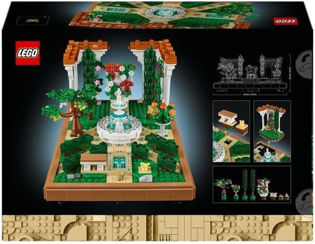 LEGO Icons Ogród fontann - Miniaturowy zestaw do budowania dla dorosłych z liśćmi, cyprysami, drzewami, winoroślą i kwiatami - Pomysł na kreatywny prezent urodzinowy, prezent na parapetówkę dla kobiet i mężczyzn - 10359 Zestawy do budowania Beuche den LEGO-Store