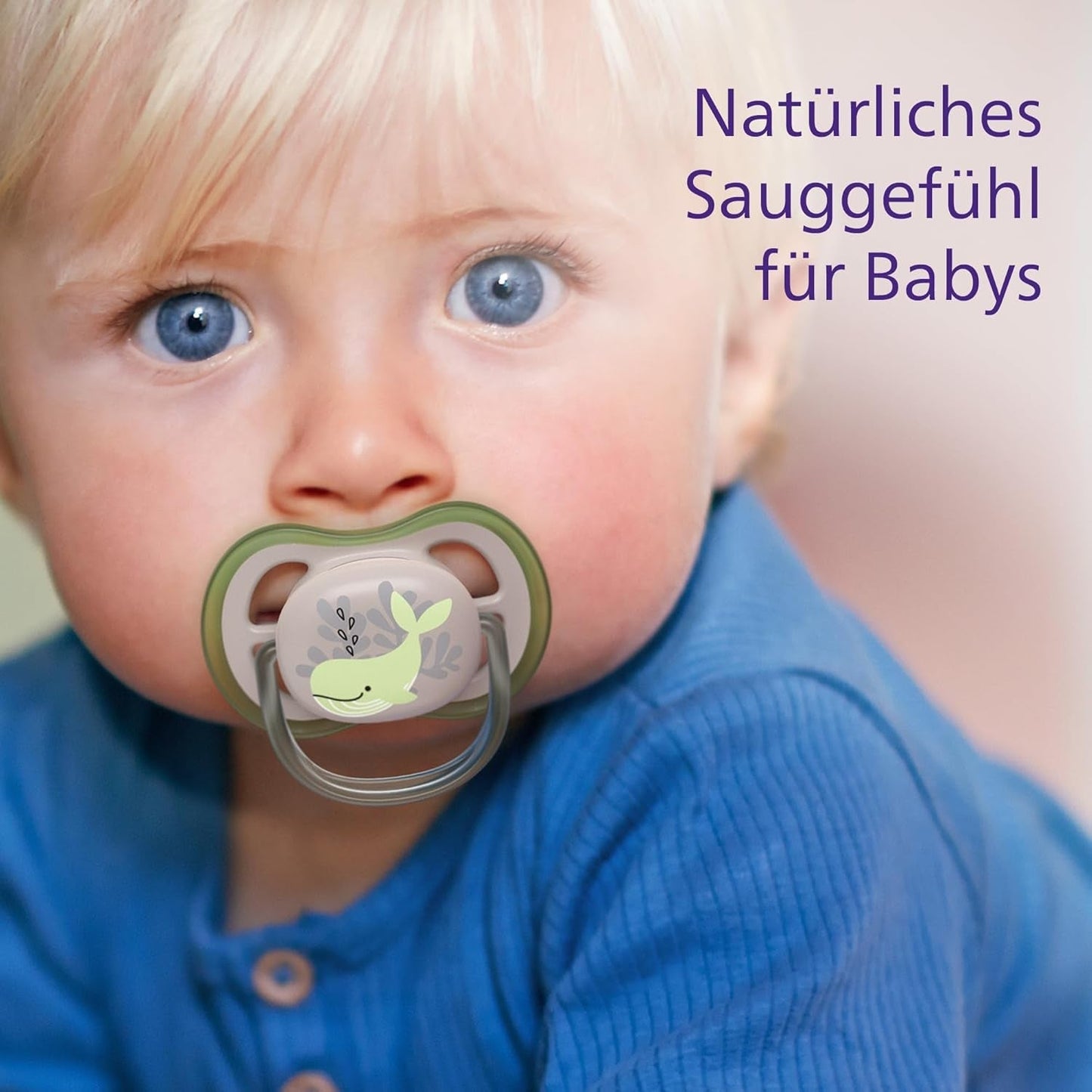 Smoczki Philips AVENT ultra air — zestaw 4 oddychających smoczków niezawierających BPA dla dzieci w wieku 6–18 miesięcy, w tym etui do przenoszenia i sterylizacja, wzór żółwia/wieloryba (model SCF085/66)