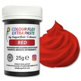 Barwnik spożywczy Sugarflair Colourflex Extra Paste czerwony - Jadalny barwnik spożywczy do śmietany, czekolady, pasty cukrowej, lukru, kremówki, mieszanek do ciast, ciast i nie tylko - 25g
