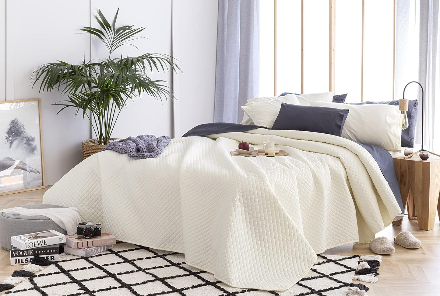 Todocama Fine Boutique Narzuta na łóżko Wiosna Lato Jesień Zima 100% wyjątkowo miękka mikrofibra Wielofunkcyjna narzuta 105-200 x 260 cm Beżowy Łóżka i koce Besuche den Todocama-Store