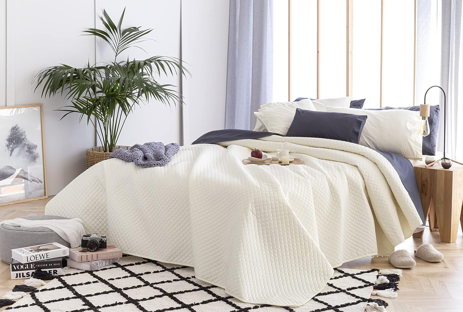 Todocama Fine Boutique Narzuta na łóżko Wiosna Lato Jesień Zima 100% wyjątkowo miękka mikrofibra Wielofunkcyjna narzuta 105-200 x 260 cm Beżowy Łóżka i koce Besuche den Todocama-Store