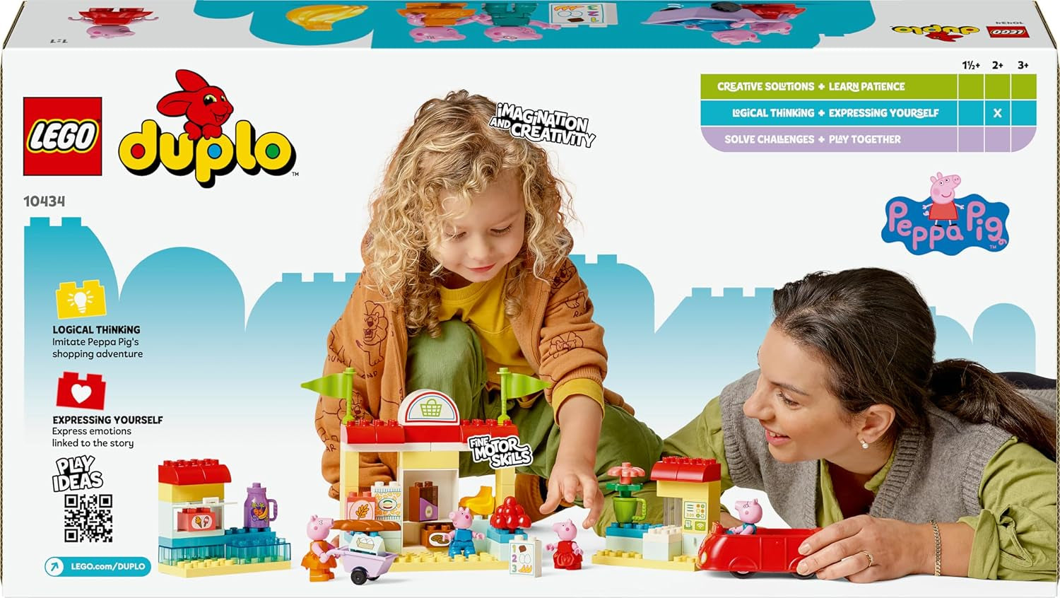 LEGO DUPLO 10434 Supermarket Peppy: kreatywna zabawka edukacyjna i zestaw do zabawy, prezent dla chłopców i dziewcząt od 2. roku życia, zachęca do rozwijania zręczności. Zestawy do budowania Besuche den LEGO-Store