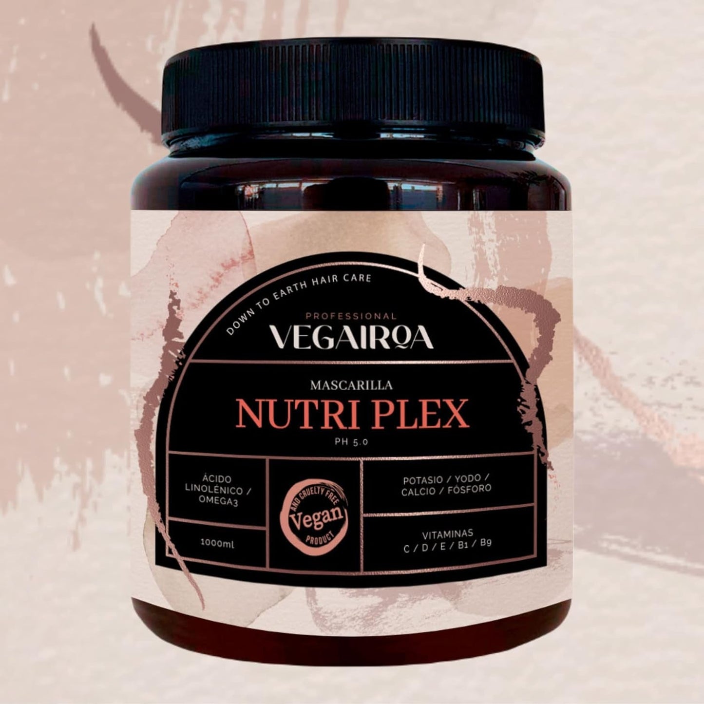 VEGAIROA - Nutri Plex Mask - Intensywna pielęgnacja - Głęboko nawilżająca pielęgnacja - Efekt ochrony przed puszeniem - Do włosów suchych - Profesjonalny wegański produkt fryzjerski - Maska do włosów Naty Shop 1000g