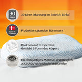 Poduszka do spania z pianki memory TEMPUR EASE, ergonomiczna poduszka podtrzymująca szyję w dowolnej pozycji do spania, mocne podparcie, 50 x 31 x 10/5 cm, białe poduszki standardowe Naty Shop
