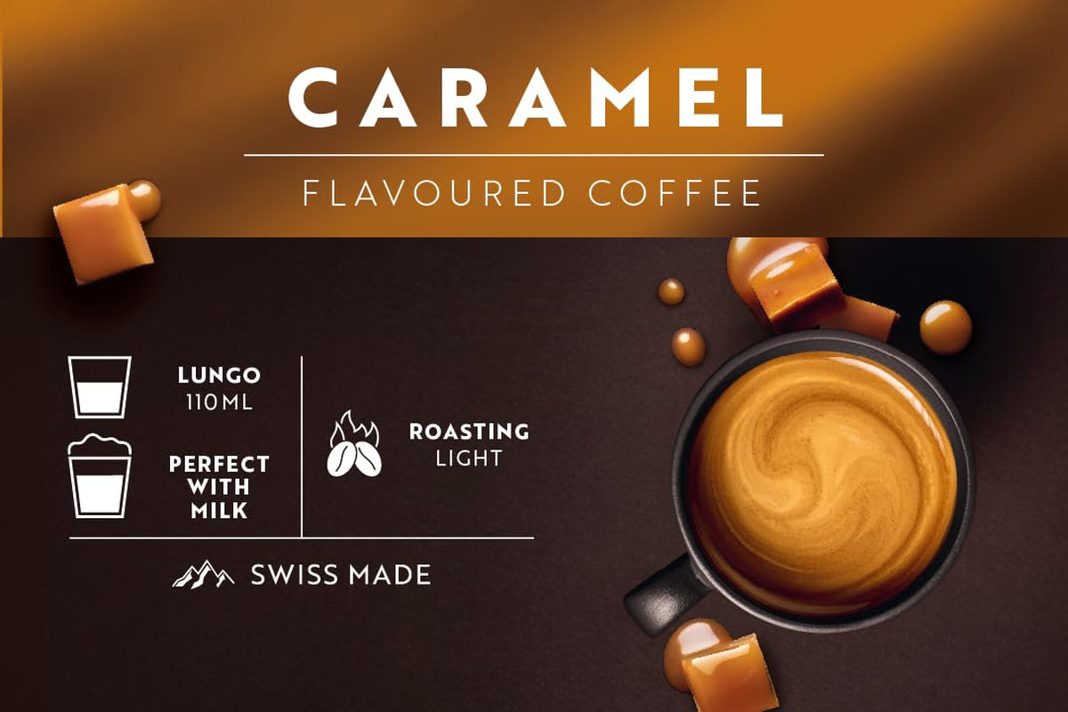 Café Royal Caramel Flavoured Kaffee – Kaffeekapseln kompatybilna z Nespresso®, kremowa, helle Röstung, 100% Arabica, Rainforest Alliance, 100 Kapseln