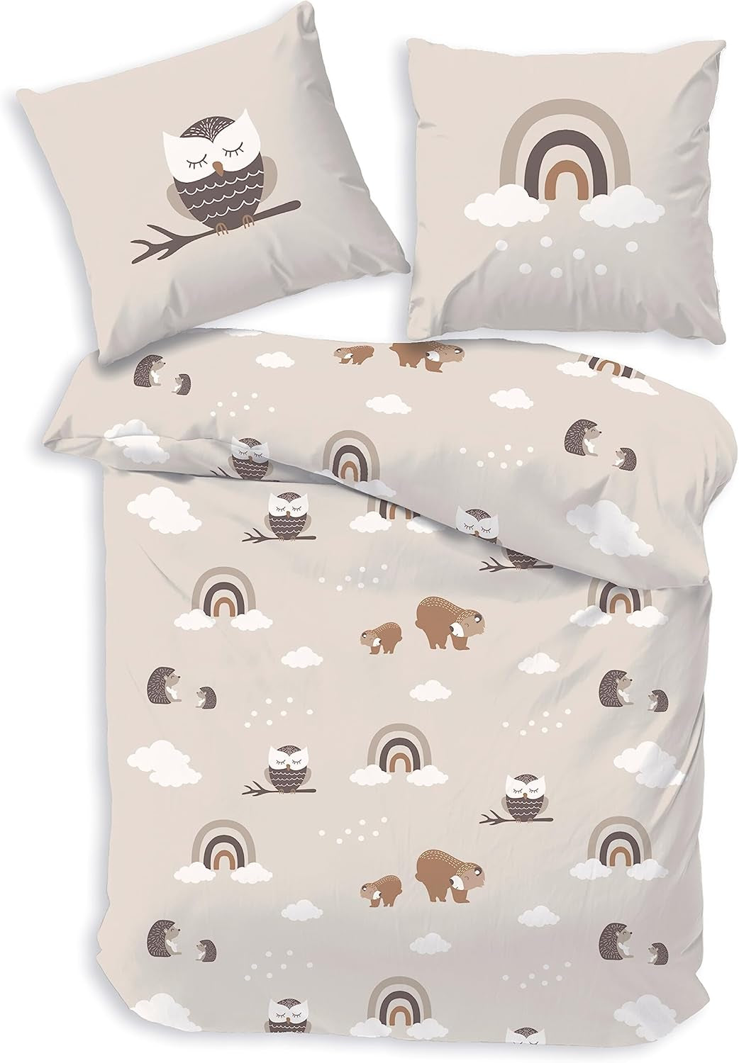 Pościel dziecięca, lis, sowa i zwierzęta leśne, 100% bawełna Pościel - dziecięca Naty Shop Sowa