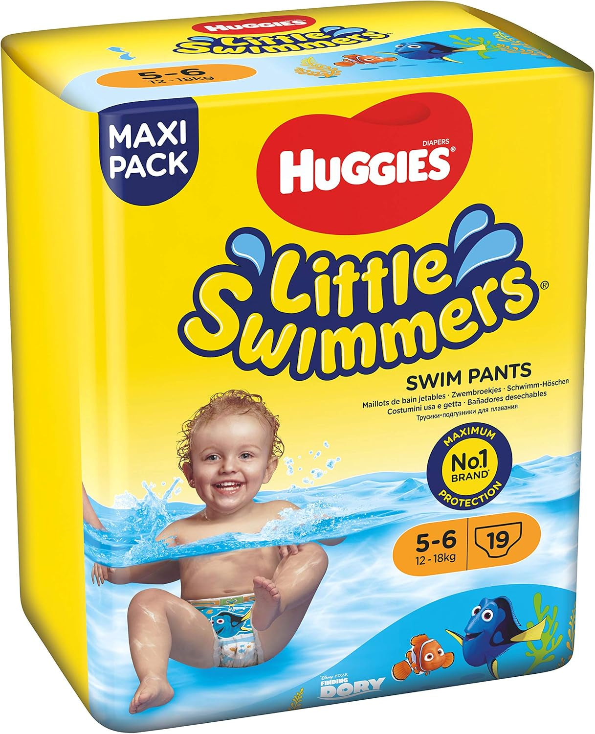 Pieluchy do pływania Huggies Little Swimmers rozmiar 5/6 (12-18 kg), 1 opakowanie 19 sztuk