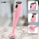 Clatronic Stabmixer/Pürierstab/Blender/Stab-Mixer/Stick/Mixstab SM 3577; Edelstahl-Schlagmesser; Für Smoothie, Kürbispüree, Babybrei, Milchshake; Mit Mixbehälter (500 ml); 180 watów; Sklep Naty z różową kuchnią