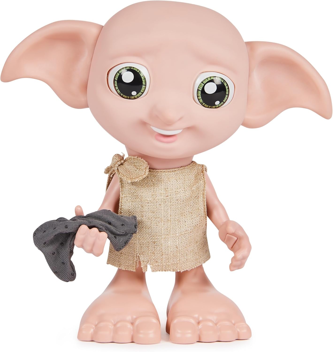 Spin Master 6067280 Wizarding World Harry Potter Magical Interactive Dobby Elf Skarpetkowa lalka, ponad 30 dźwięków i fraz, 21,6 cm, zabawka dla dzieci, czarna
