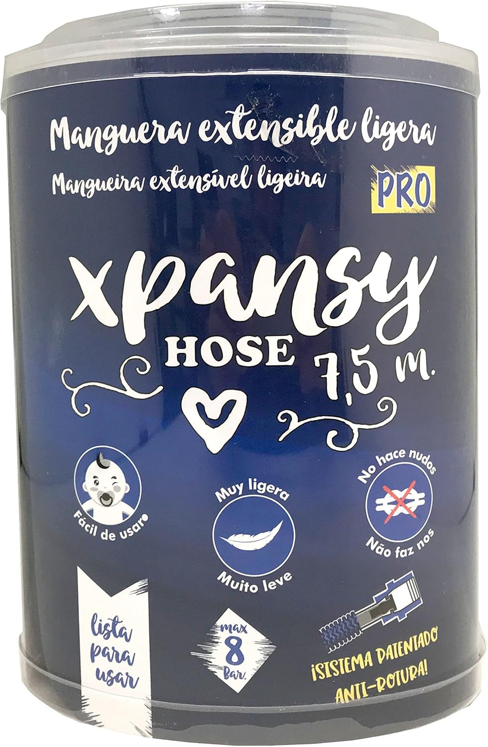 Wąż Pro C2607B z możliwością przedłużenia do Presión del Agua, Azul, 7,5 m
