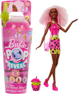 Barbie Pop Reveal Bubble Tea Lalka i akcesoria, Lalka modowa pachnąca Berry Bliss ze zwierzakiem, 8 niespodzianek, zawiera zmieniacz kolorów, kubek do przechowywania, HTJ20