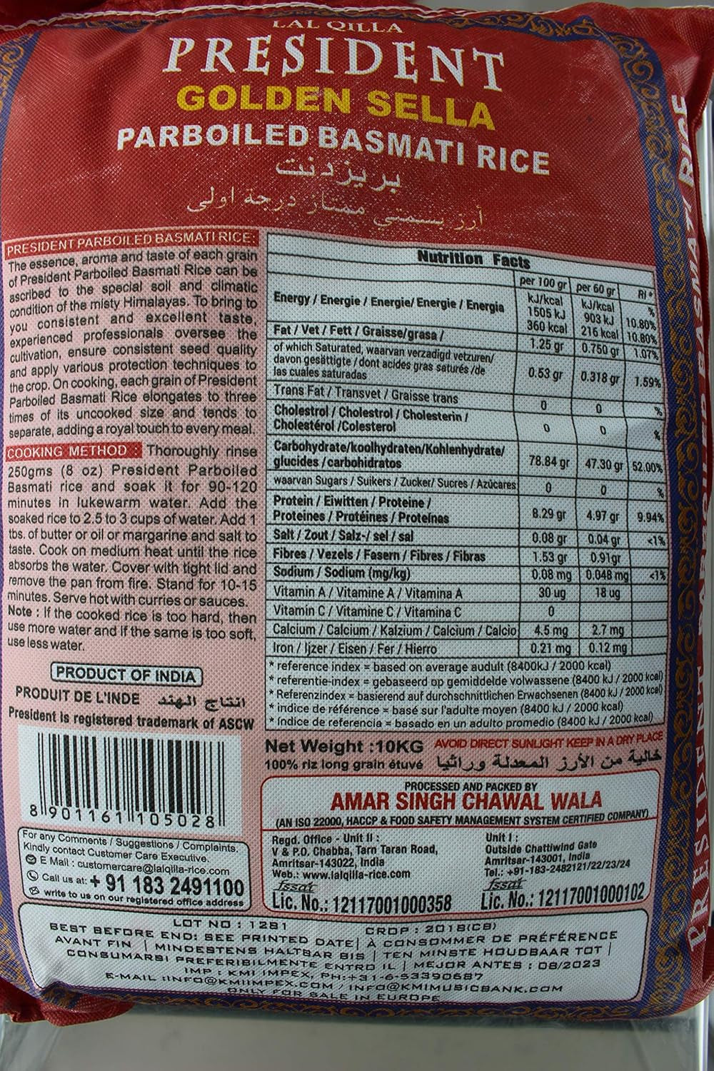 Prezydent - Ryż Basmati Golden Sella (1 X 10 KG)
