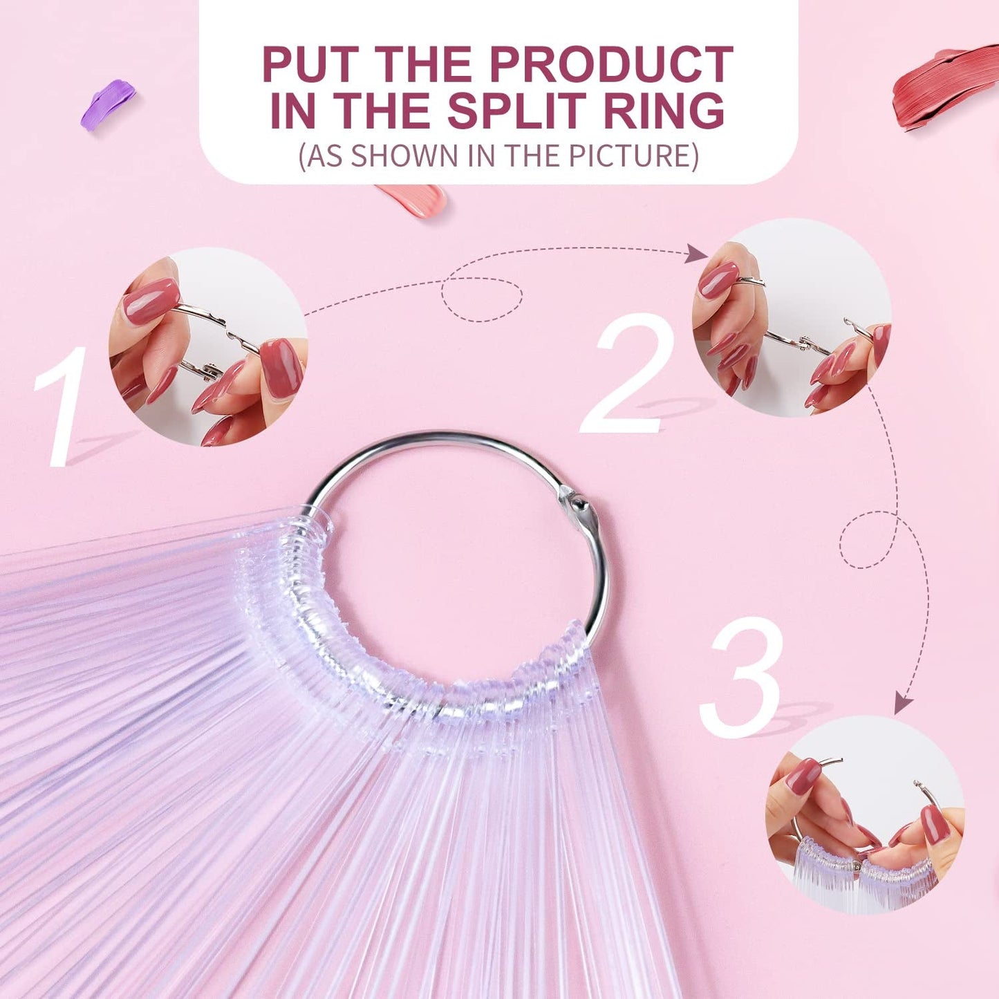 100 Stück Nail Art Tips Ring Stick, Nagelspitzen Nagel Display Transparente Nägel Kunstspitzen Sticks, Nagelkunst Praxis Für Nagelstudio Und Anfänger Display DIY Tipsy do paznokci